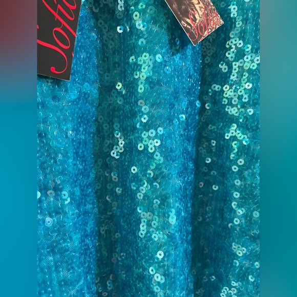 NWT Sophia Vergara Blue Sequin Tank / Shell top - Picture 2 of 3